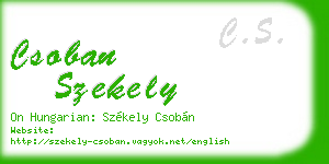csoban szekely business card