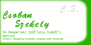 csoban szekely business card